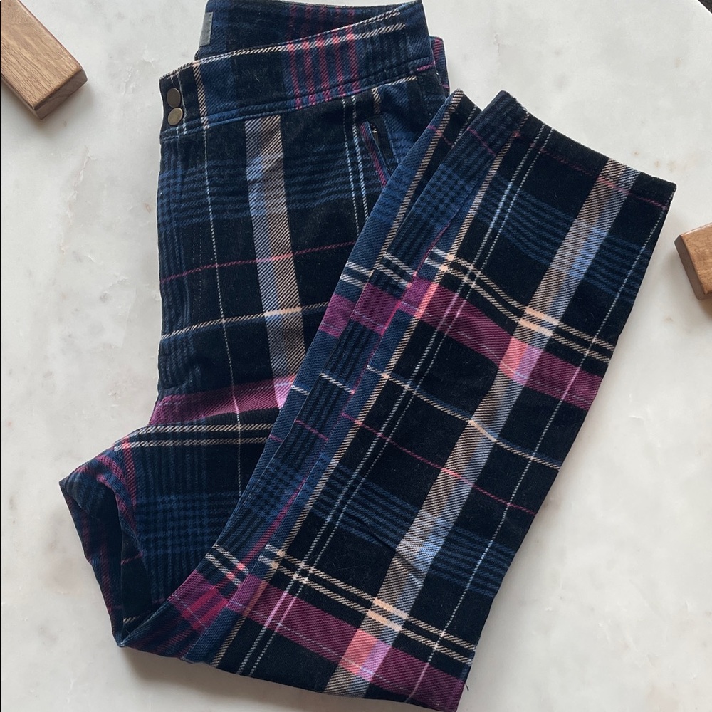Plaid corduroy ankle pants by Anthropologie